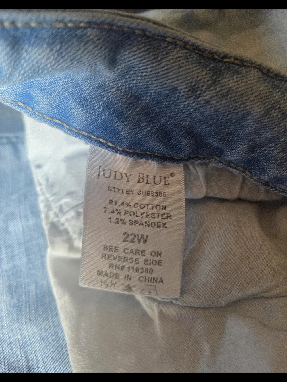 Judy Blue Light Blue Distressed Women’s Jeans - Picture 10 of 12
